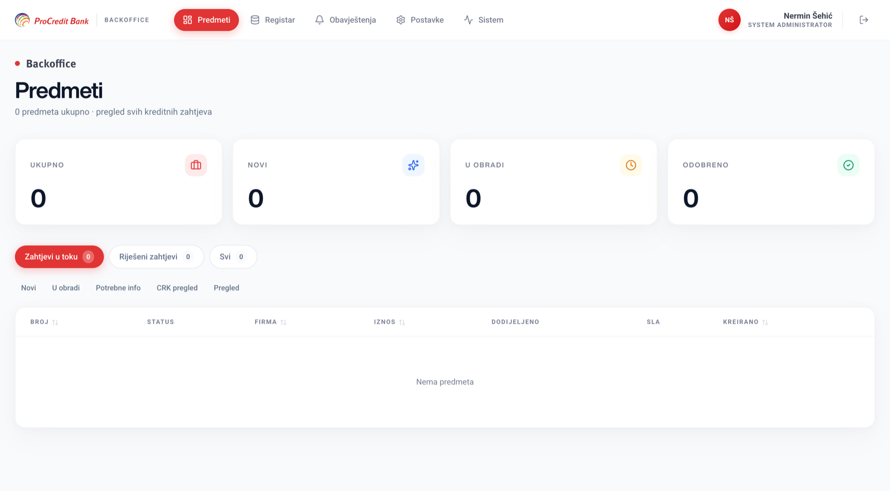 Bank backoffice dashboard — case management