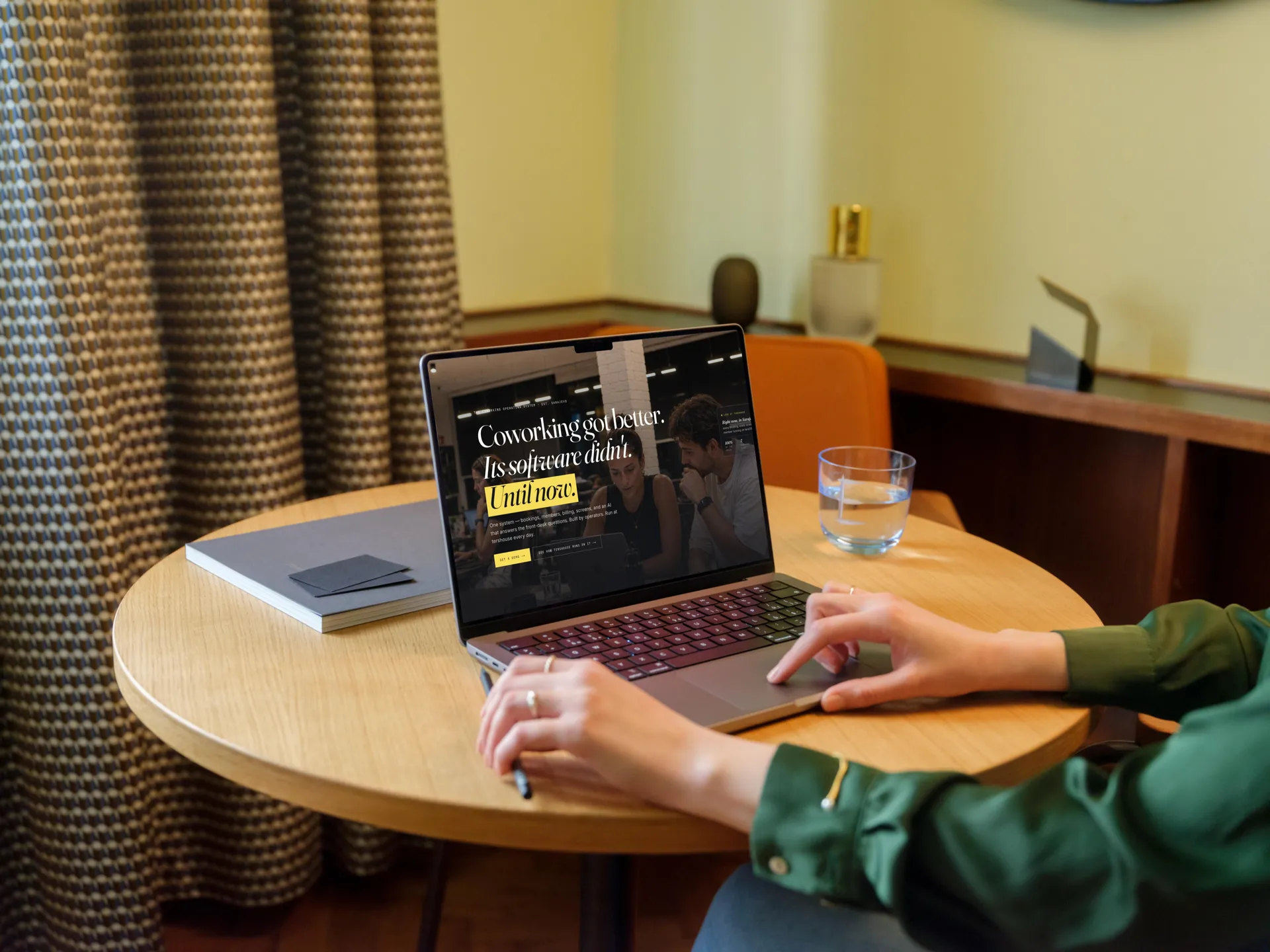 Exhibit — tersos.io, at a tershouse table